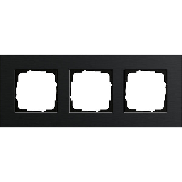 Gira Abdeckrahmen 3-fach aluminium schwarz 0213126